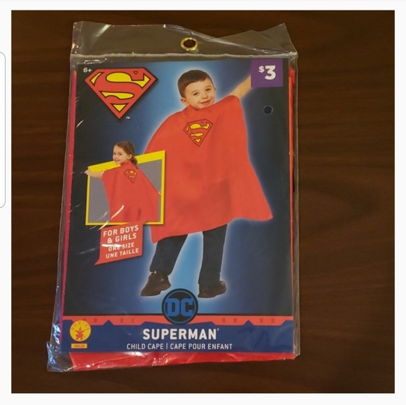 Superman Child Cape RED DC Superheroes Rubie’s Costume Boys Girls ONE SIZE